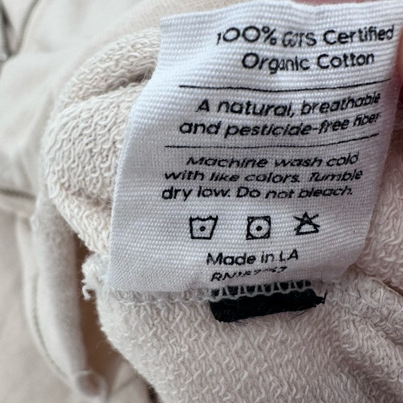 Mate the Label Lewis Cropped Raw Hem Zip Up Latte Hoodie Size Small - Picture 4 of 6